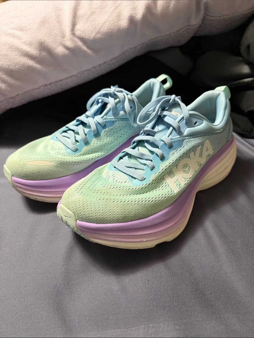 HOKA Women's Light Blue & Mint Running Shoes